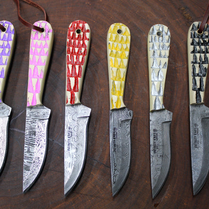 Scaled Damascus Fixed Blade