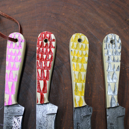 Scaled Damascus Fixed Blade