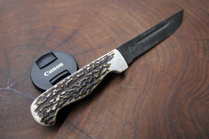 Damascus Stag Horn Steak Knife
