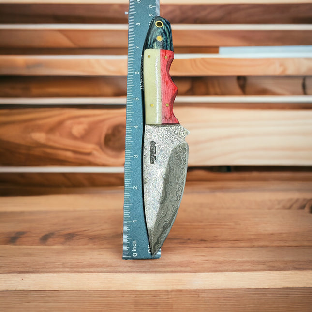 Texas Damascus Curved Knife