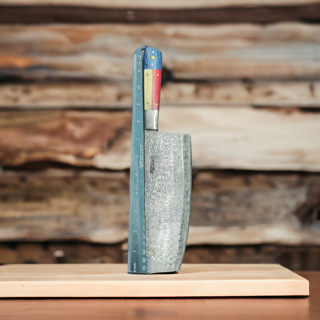 Texas Damascus Chef Cleaver