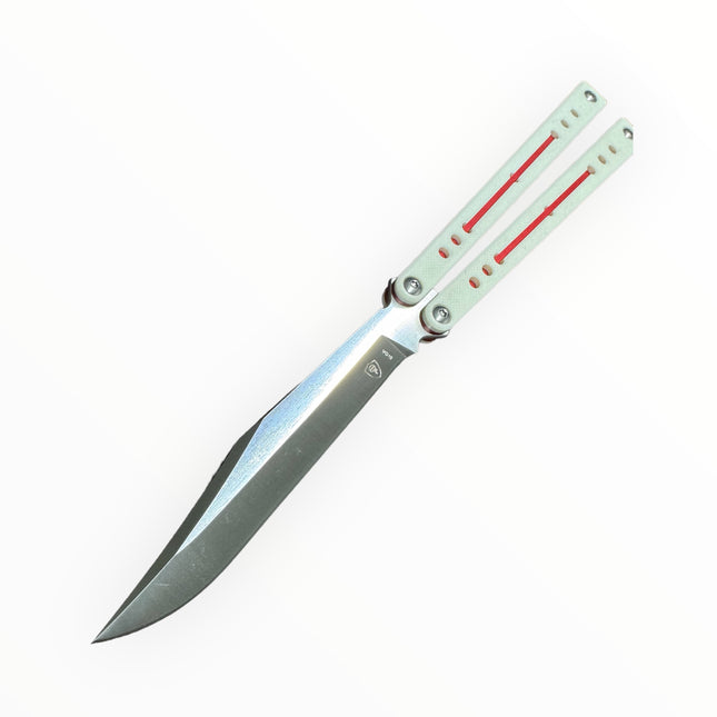 Monarch Balisong | White & Red DP