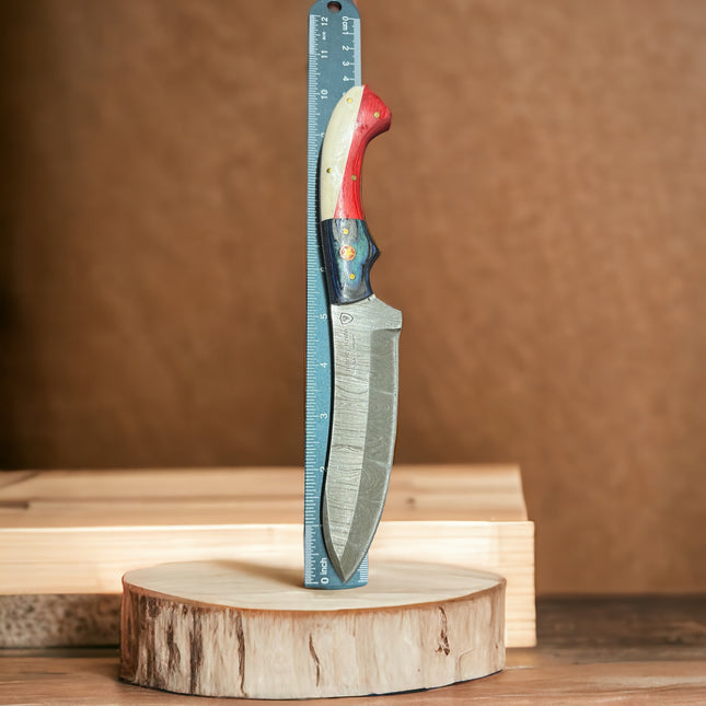 Texas Damascus Curved Knife