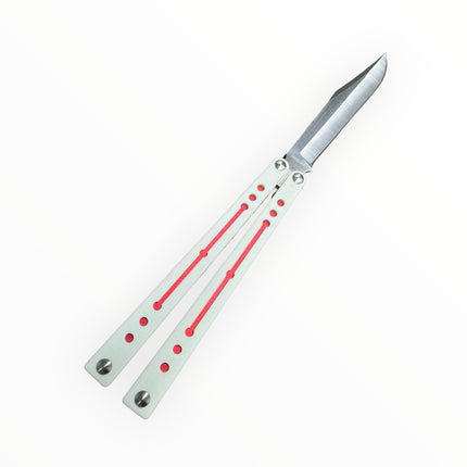 Monarch Balisong | White & Red DP