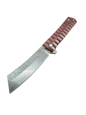 Samurai Damascus VG-10 Folder (Dark color wood grain)