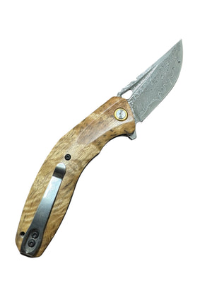 Taurus Damascus VG-10 Folder (light color wood grain)