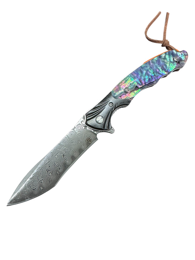 Athena Damascus VG-10 Folder (Abalone)