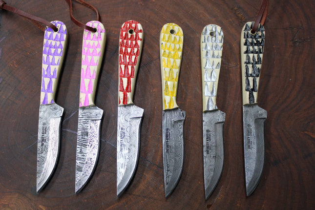 Scaled Damascus Fixed Blade