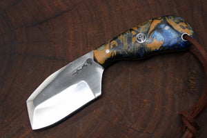 Orange & Blue D2 Knife