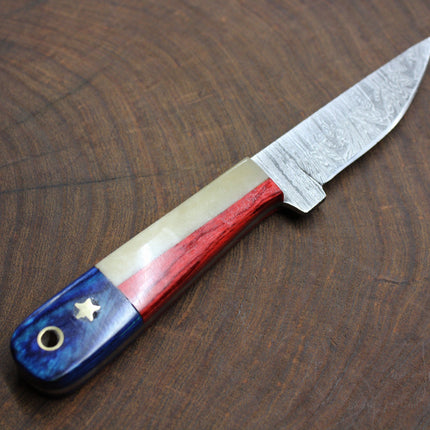 Damascus Texas Drop point small Fixed blade